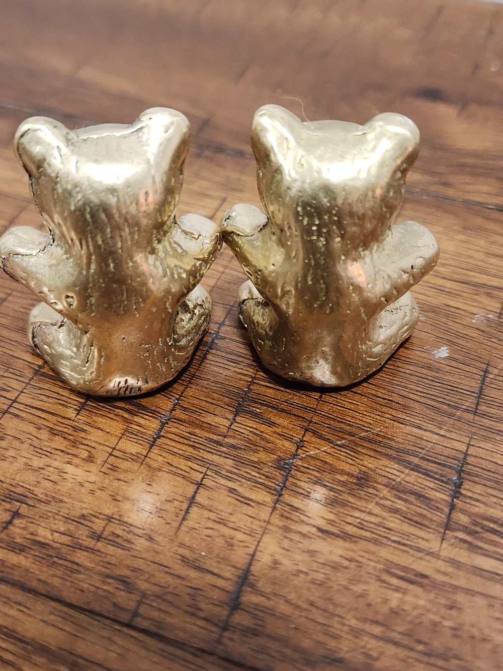 Vintage Brass Teddy Bear Children's Bookends - Picture 2 of 3